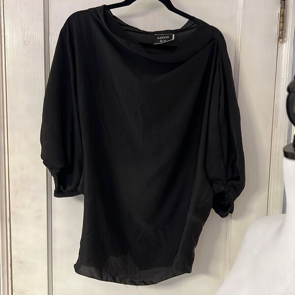 Lanvin Ete 2010 | Authentic Black Silk Blouse Sz 36 - Picture 1 of 12